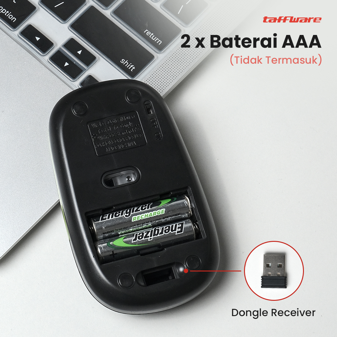 Gambar produk Taffware Mouse Wireless Optical 2.4GHz Slim Ergonomic 1600DPI - Y810