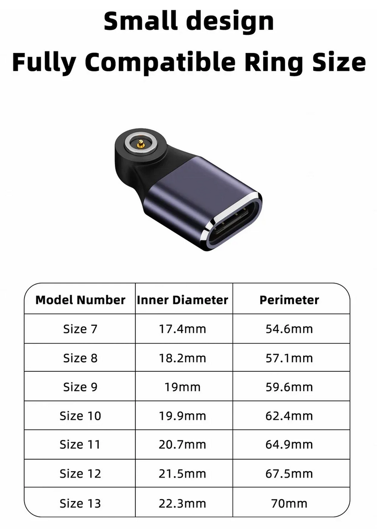 Gambar produk ODITY Universal Magnetic Charger Adapter USB Type C for Smart Ring - XT-23