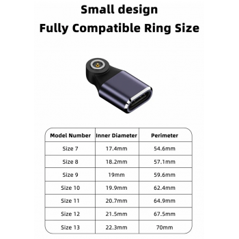 Gambar produk ODITY Universal Magnetic Charger Adapter USB Type C for Smart Ring - XT-23