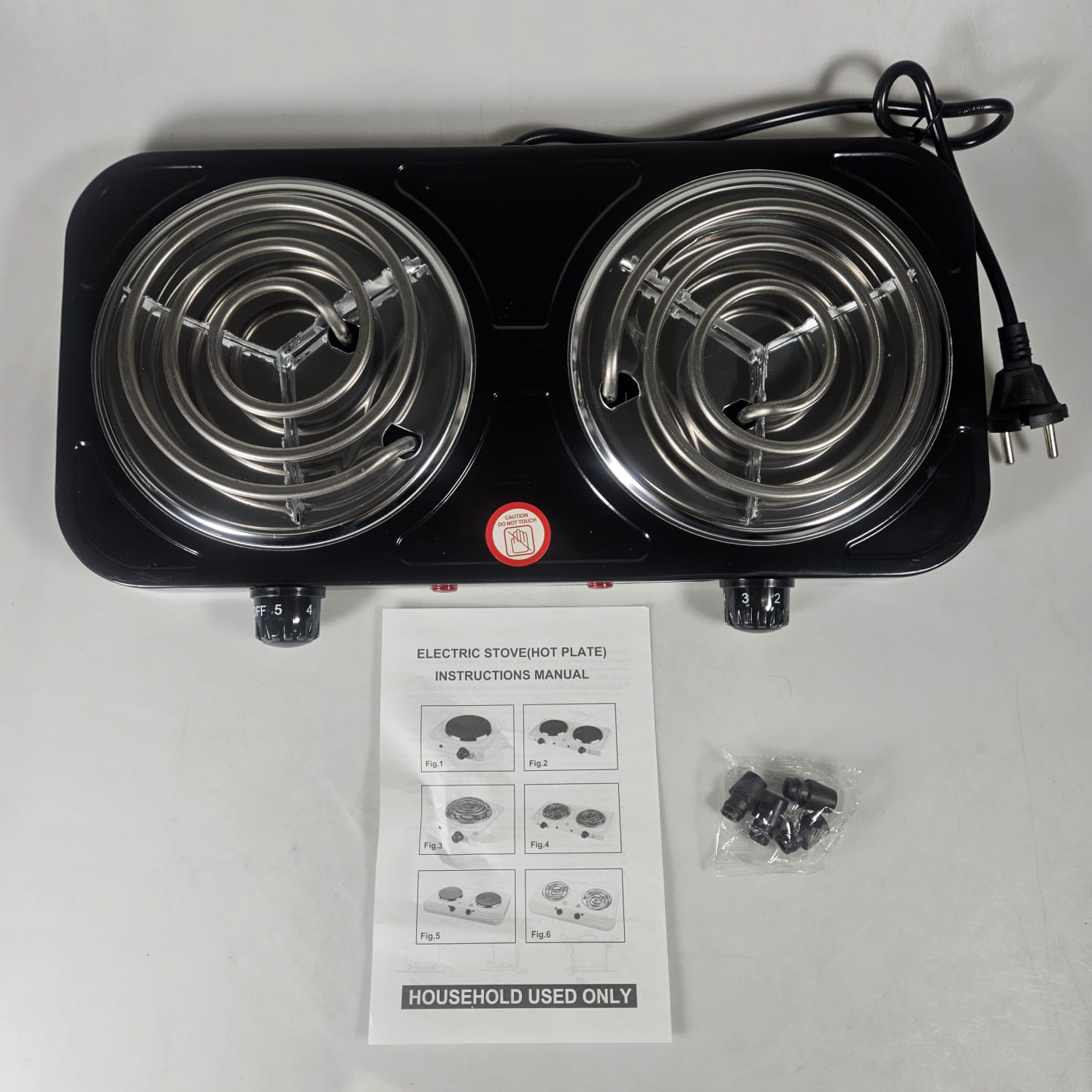 Gambar produk IPAN Kompor Listrik 2 Tungku Adjustable 5 Gear Coil Hot Plate 2000W - JX-2020B