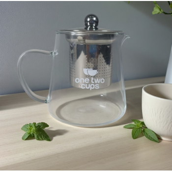 One Two Cups Teko Teh Kaca Saringan Tahan Panas Api Infuser Teapot - TP-760