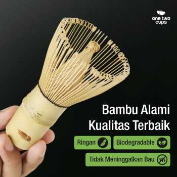 Gambar produk One Two Cups Chasen Bamboo Matcha Whisk Pengaduk Teh Jepang 72 Tangkai - 7276