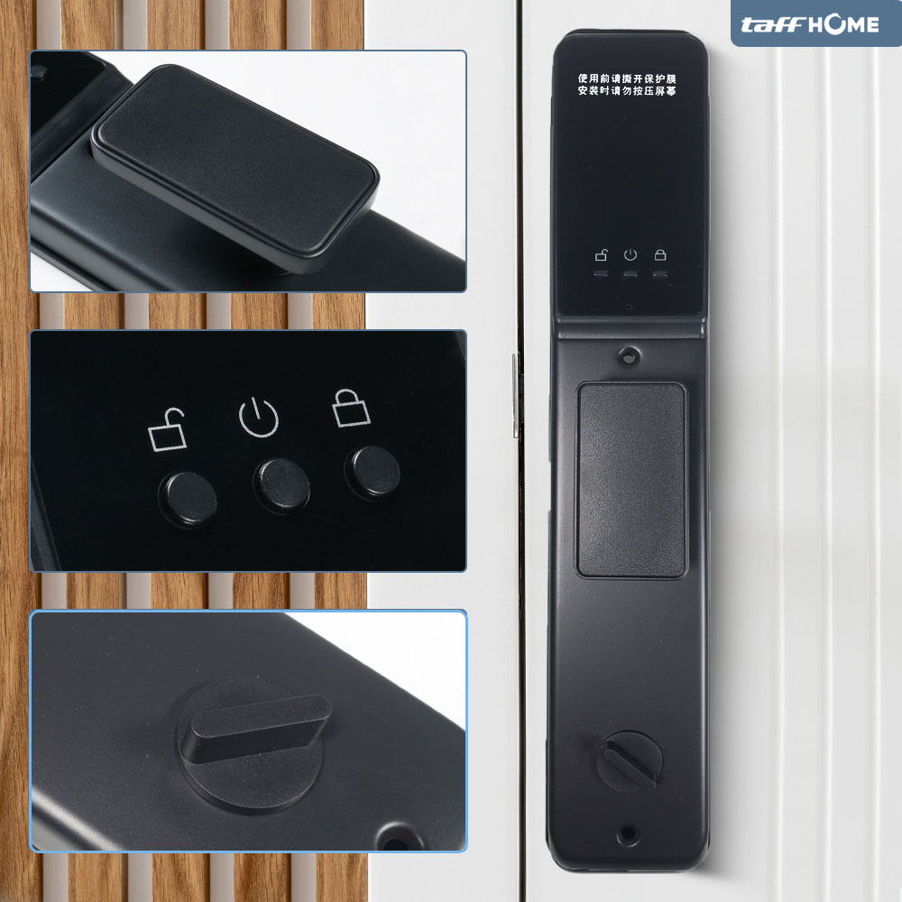 TaffHOME Smart Door Lock Fingerprint Password Card Cryptography Alarm - B35 Gambar produk TaffHOME Smart Door Lock Fingerprint Password Card Cryptography Alarm - B35