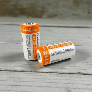 Doublepow Baterai Rechargeable CR123A Li-Ion 3V 450mAh 1440mWh 2 PCS