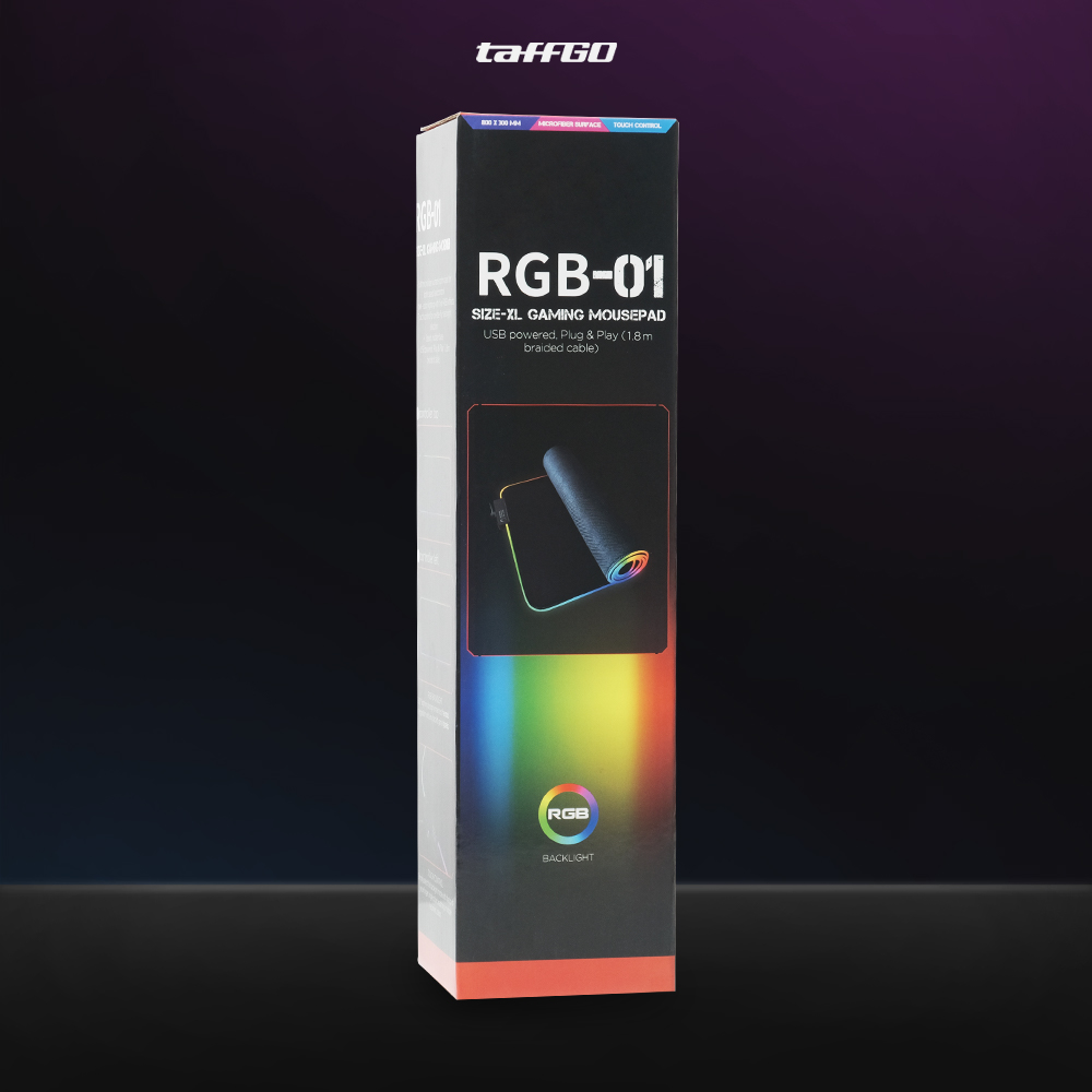 Gambar produk TaffGO Gaming Mouse Pad Glowing RGB LED High Precision 250x300x4mm