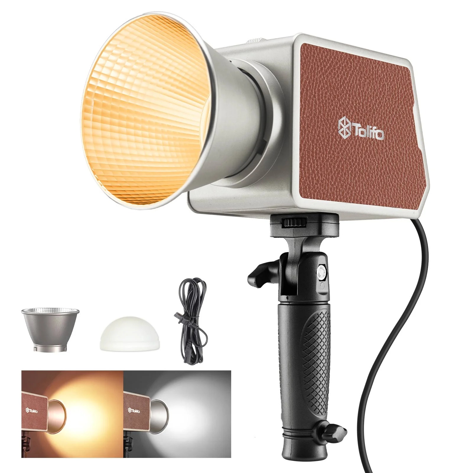 Gambar produk Tolifo Lampu Palm LED Bowens Video Light Bi-Color 2700-6500K 180W - PL-200B