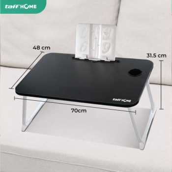 TaffHOME Meja Lipat Laptop Foldable Bed Table with Drawer Cup Holder 70x48cm - BO-67 Gambar produk TaffHOME Meja Lipat Laptop Foldable Bed Table with Drawer Cup Holder 70x48cm - BO-67