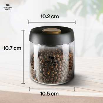 Gambar produk One Two Cups Toples Kaca Penyimpanan Biji Kopi Vacuum Sealed Lid 500ml - SE41