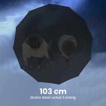 PARACHASE Payung Lipat Buka Tutup Otomatis Polos Windproof 12 Bone - PC001 Gambar produk PARACHASE Payung Lipat Buka Tutup Otomatis Polos Windproof 12 Bone - PC001