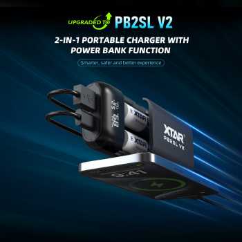 XTAR Charger Baterai 2 Slot 18650 21700 Li-Ion Power Bank LCD Display - PB2SL V2