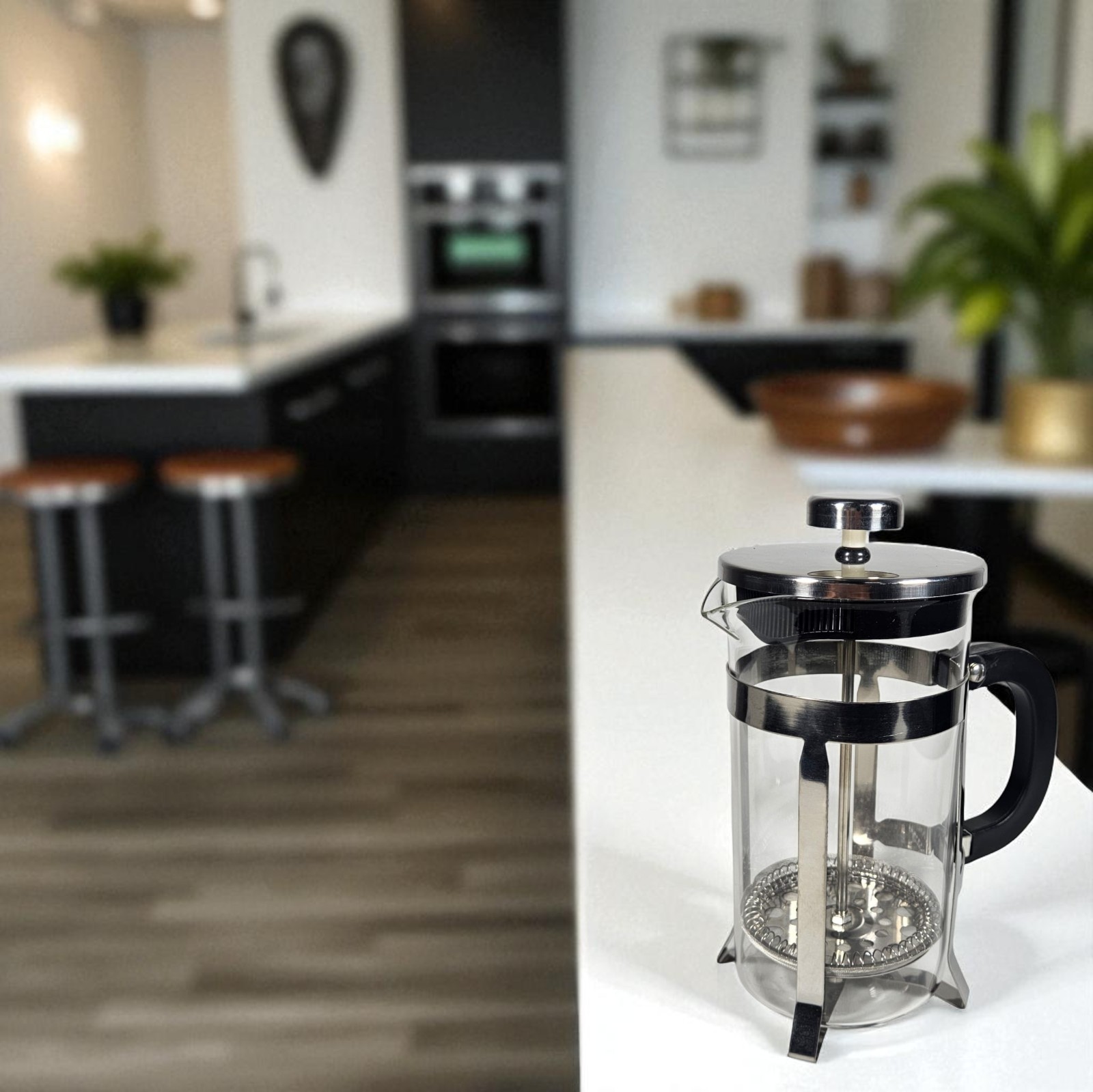 Gambar produk GLASS CAFETIERE Glass Kettle French Press Coffee Tea Maker Pot 600ml - YL01