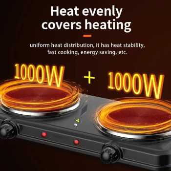 Gambar produk Taffware Kompor Listrik 2 Tungku Portable Hot Plate 2000W - WY-04B
