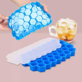 SILIKOLOVE Cetakan Es Batu Silikon Heksagonal 37 Grid Ice Cube Tray - DU655