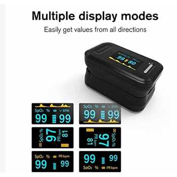 Gambar produk FIOXI Fingertip Pulse Oximeter Alat Ukur Saturasi Oksigen Darah - YK-81C