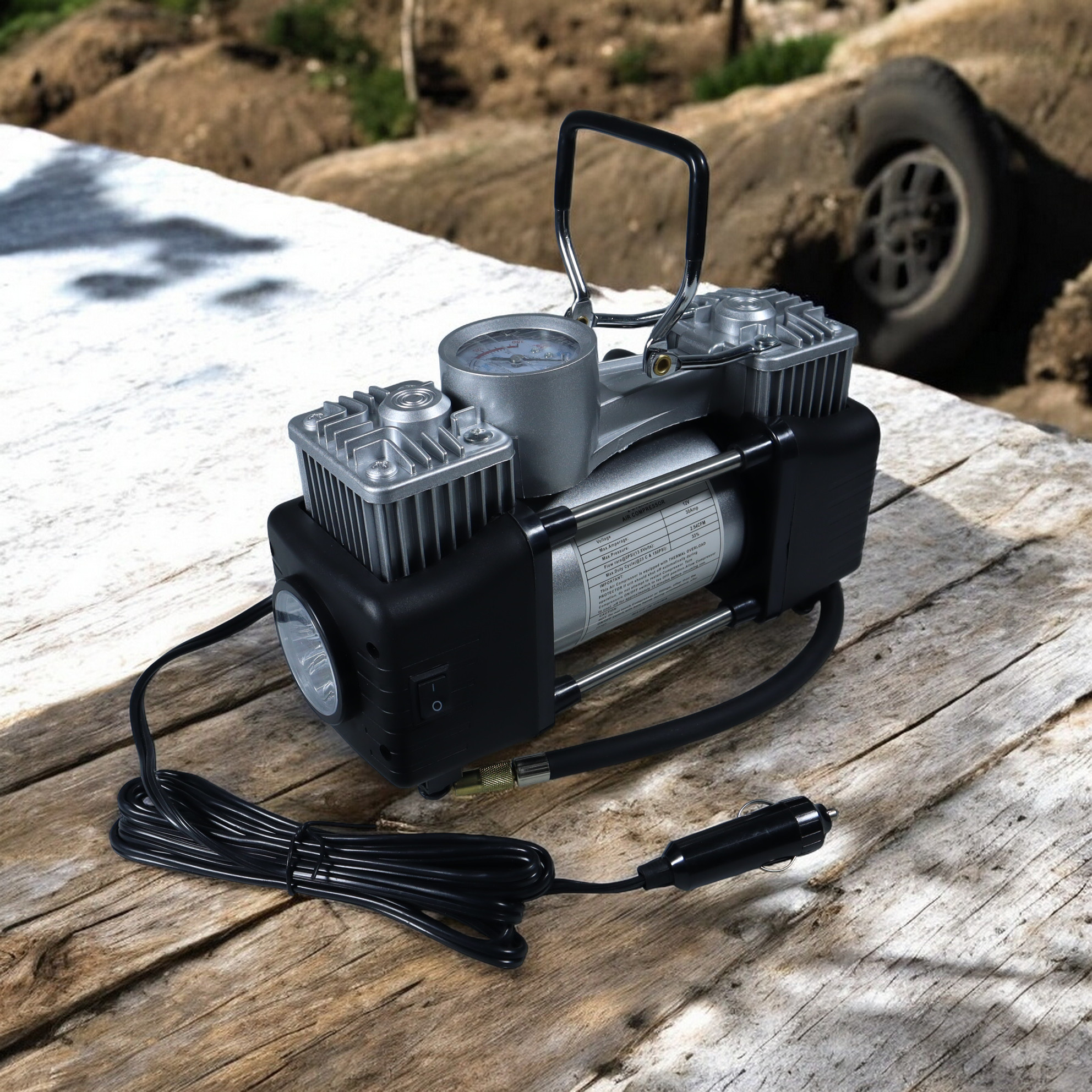 Gambar produk OTOHEROES Pompa Ban Compressor Double Cylinder 12V 150 PSI - 628-4X4