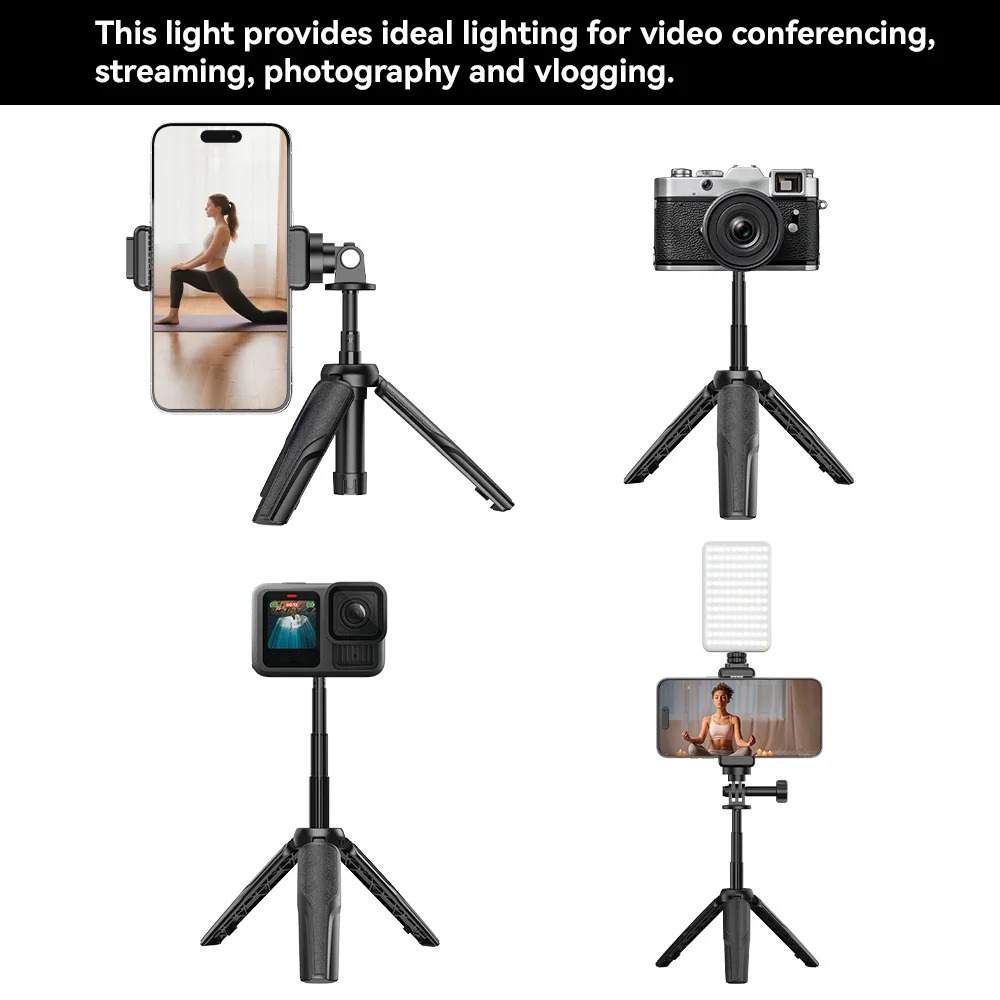 Gambar produk APEXEL Tripod HP Kamera Aksi Tongsis Monopod Portable with Fill Light - APL-JJ077FL