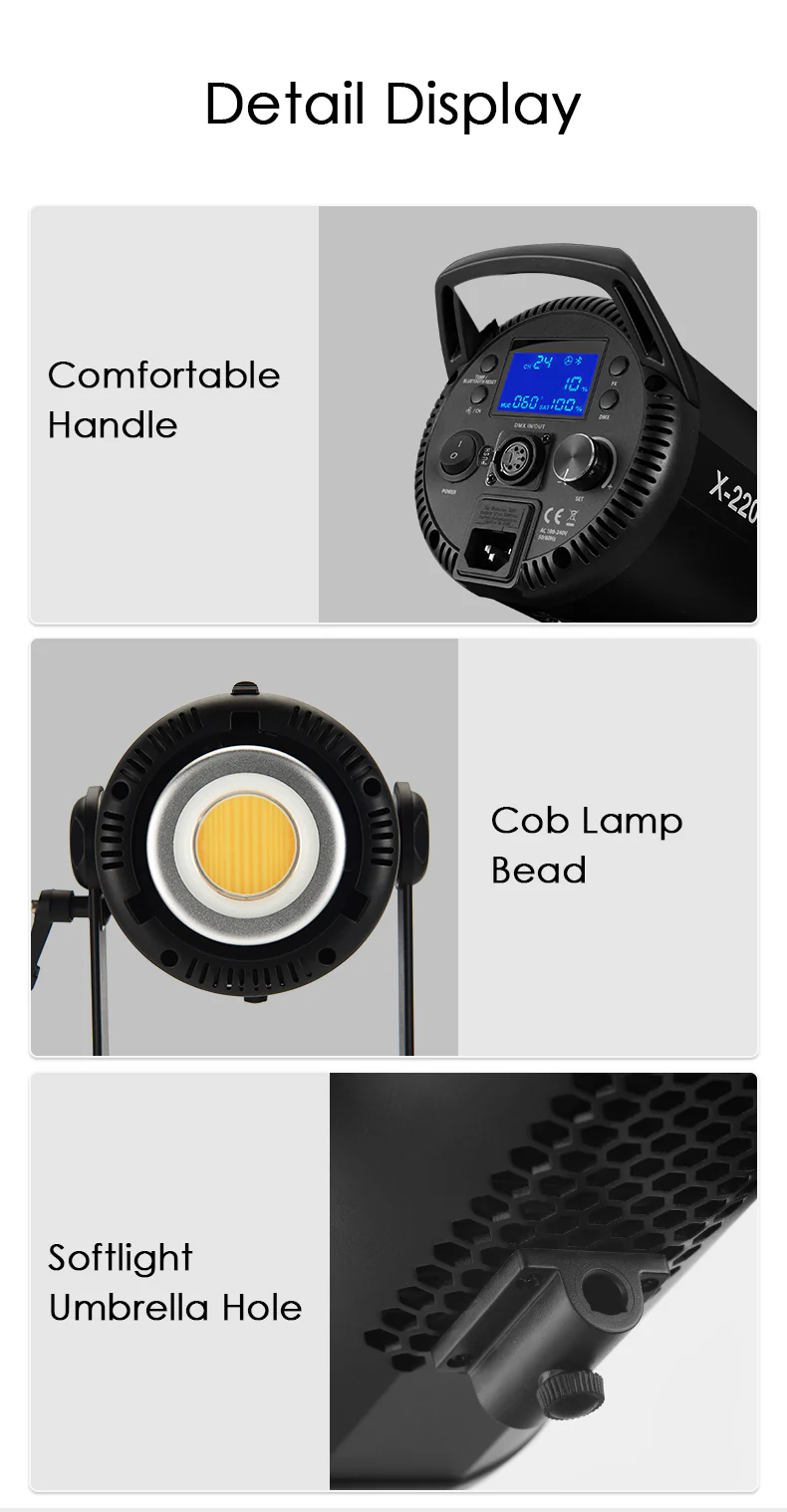 Gambar produk Tolifo Lampu Video LED Bi-Color COB Video Light 215W 6500K - X-220B Pro