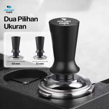 Gambar produk One Two Cups Tamper Kopi Espresso Base Spring Loaded Stainless Steel 58mm - FEN59