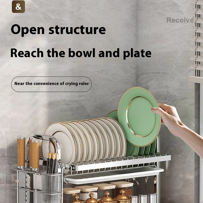 Gambar produk Treuy Rak Piring Dapur 2 Susun Stainless Steel 201 Drying Storage Rack - TR-201
