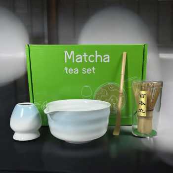 CZSAE Matcha Set Kit Chawan Chasen Stand Chashaku Ceramic 500ml 4 PCS - CZ3