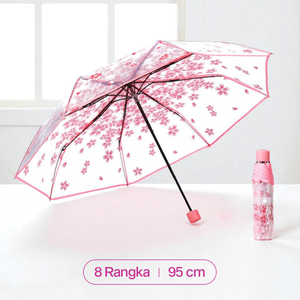 Gambar produk Yesello Payung Lipat Manual Motif Cherry Blossom 8 Bone 95cm - E023