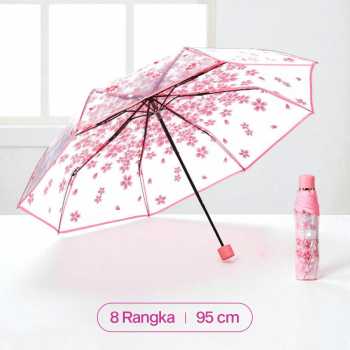 Yesello Payung Lipat Manual Motif Cherry Blossom 8 Bone 95cm - E023