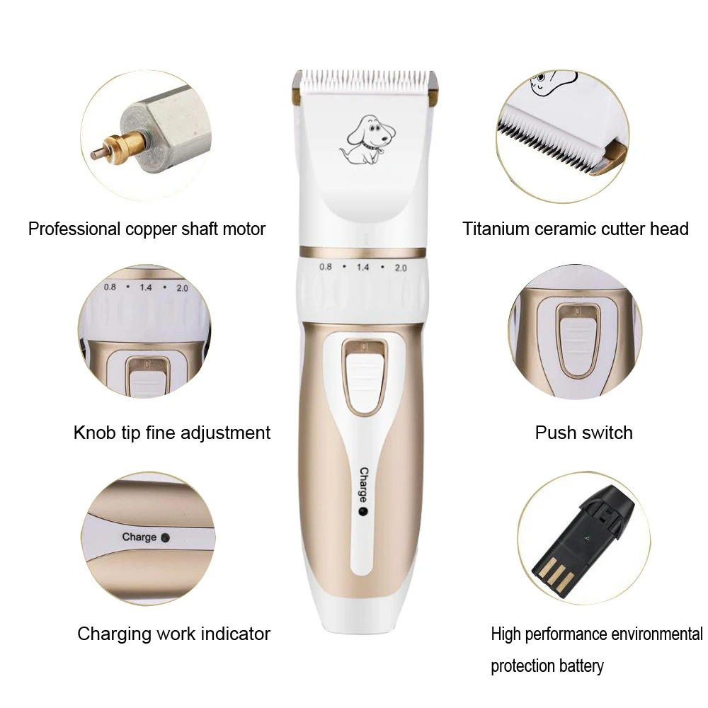 Gambar produk BOJAFA Alat Cukur Bulu Hewan Anjing Kucing 6500 RPM 3 Speed 2000mAh - C7