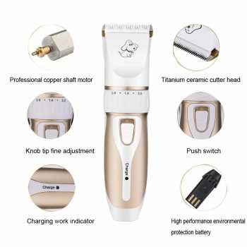 Gambar produk BOJAFA Alat Cukur Bulu Hewan Anjing Kucing 6500 RPM 3 Speed 2000mAh - C7