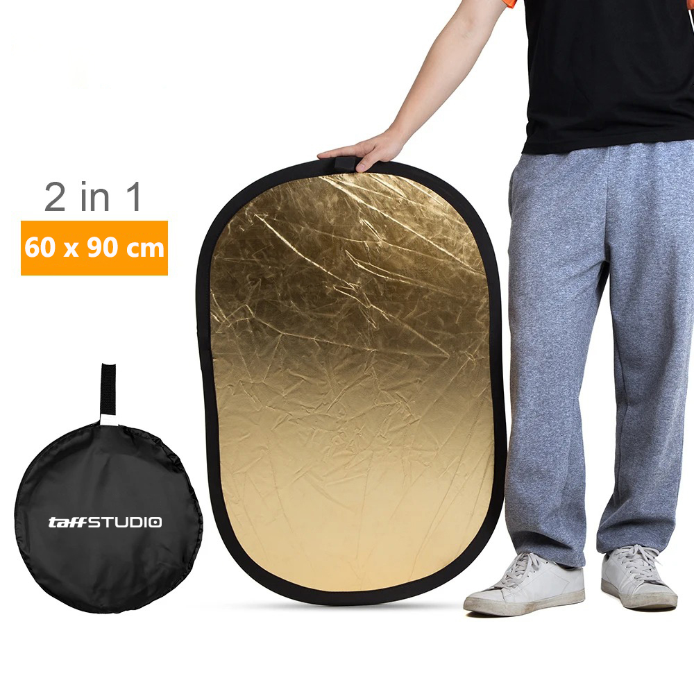Gambar produk TaffSTUDIO Reflektor Cahaya Fotografi Studio 2in1 Foldable 60x90cm - TF21