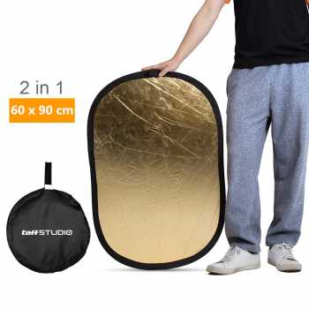 Gambar produk TaffSTUDIO Reflektor Cahaya Fotografi Studio 2in1 Foldable 60x90cm - TF21