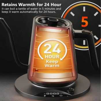 Gambar produk GOKIO Teko Listrik Kopi Pemanas Air Leher Angsa Pour Over 1200W 900ml - GK90PRO
