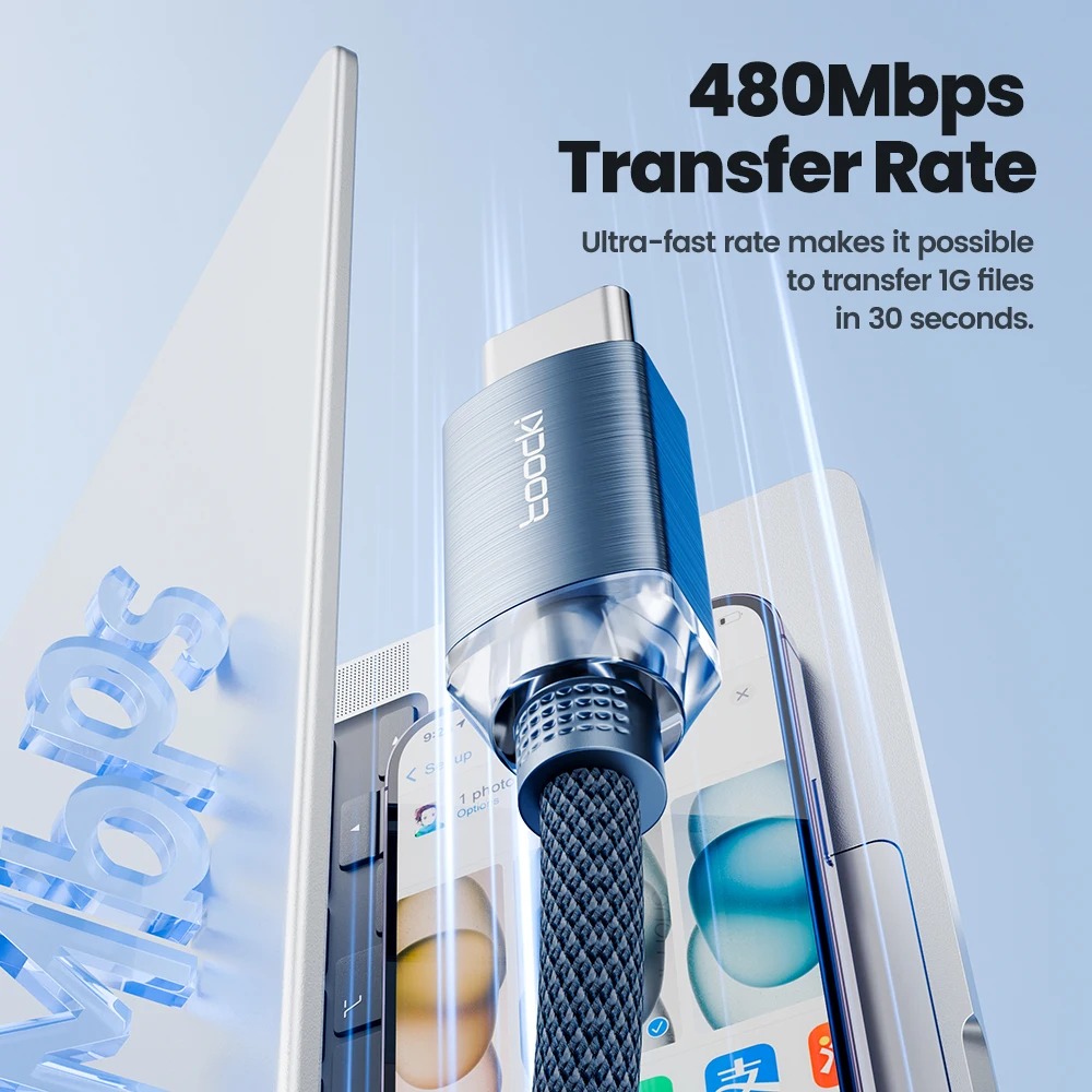 Gambar produk Toocki Kabel Data Type C to Lightning Fast Charging Braided 20W 1M - TXCTL-SJ03