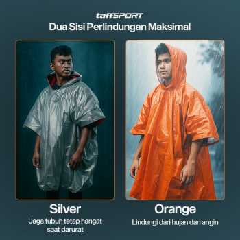 Gambar produk TaffSPORT Jas Hujan Portable Disposable Raincoat Poncho PE All Size - Jn62