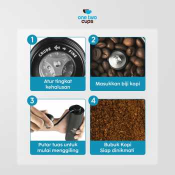 Gambar produk One Two Cups Alat Penggiling Kopi Manual Coffee Grinder Adjustable - JN60