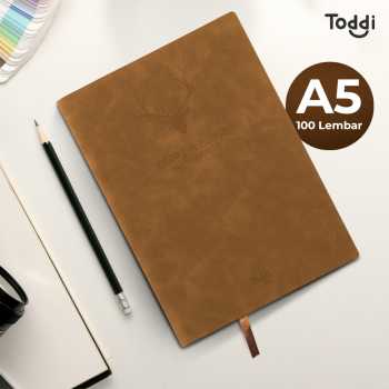 Toddi Buku Jurnal Leather Notebook Diary 68GSM 200 Halaman Grid - CW-5026