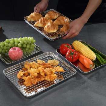 Gambar produk TaffHOME Nampan Stainless Steel Oil Filter Tray Barbecue S - T-22