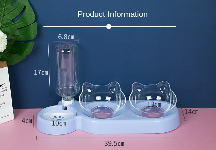 Gambar produk LINQOR Tempat Makan Minum Hewan Pet Feeders Elevated Feeding Drinking - L4