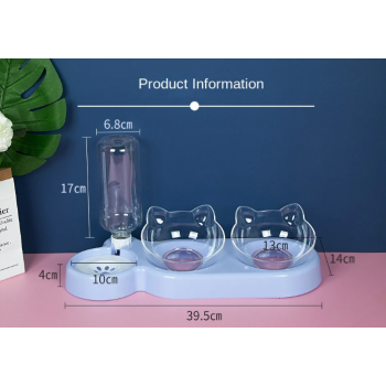 Gambar produk LINQOR Tempat Makan Minum Hewan Pet Feeders Elevated Feeding Drinking - L4