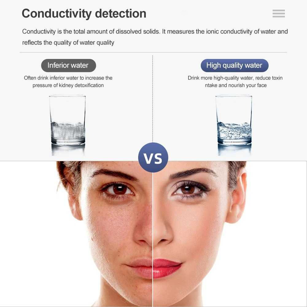 JUANJU Alat Ukur Kualitas Air Digital 5in1 PH TDS EC Meter Pen - J51 Gambar produk JUANJU Alat Ukur Kualitas Air Digital 5in1 PH TDS EC Meter Pen - J51