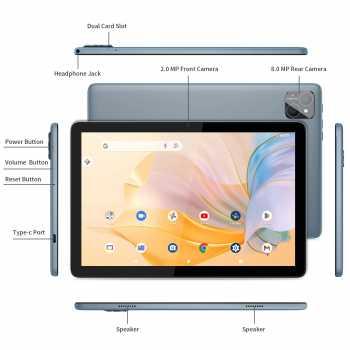 Gambar produk PRITOM Tablet Android 14 10.1 Inch IPS WiFi 4G A523 Octa Core 8000mAh - P30