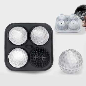 Gambar produk FOSOE Cetakan Es Batu Silikon Bola Golf 4 Grid Ice Cube Mold - FS4