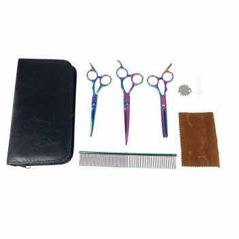 Gambar produk KNIFEZER Set Gunting Grooming Bulu Hewan Peliharaan - 62HRC
