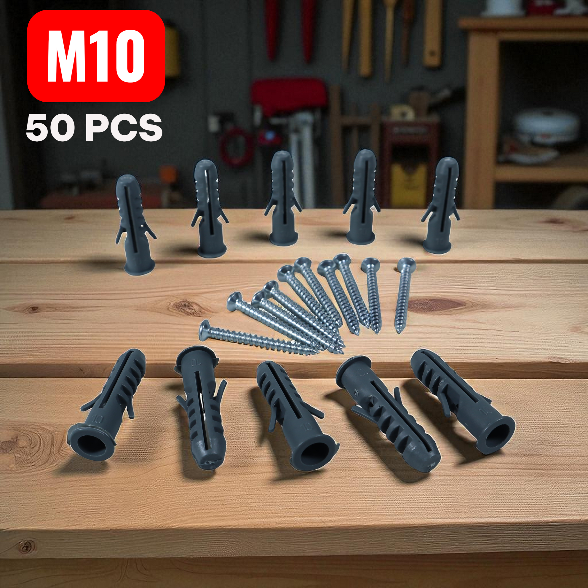 Gambar produk Taffware Expansion Screw Fischer Pipe Nylon Wall Anchor Tube with Nail M10