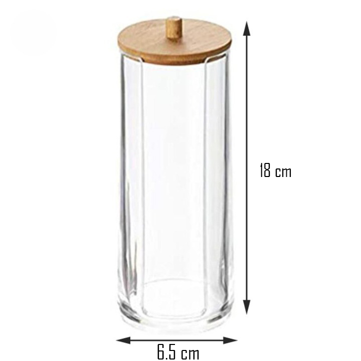 Gambar produk Luckyfox Tempat Kapas Aksesoris Plastik Jar Make Up Organizer 18x6.5cm - LF3U
