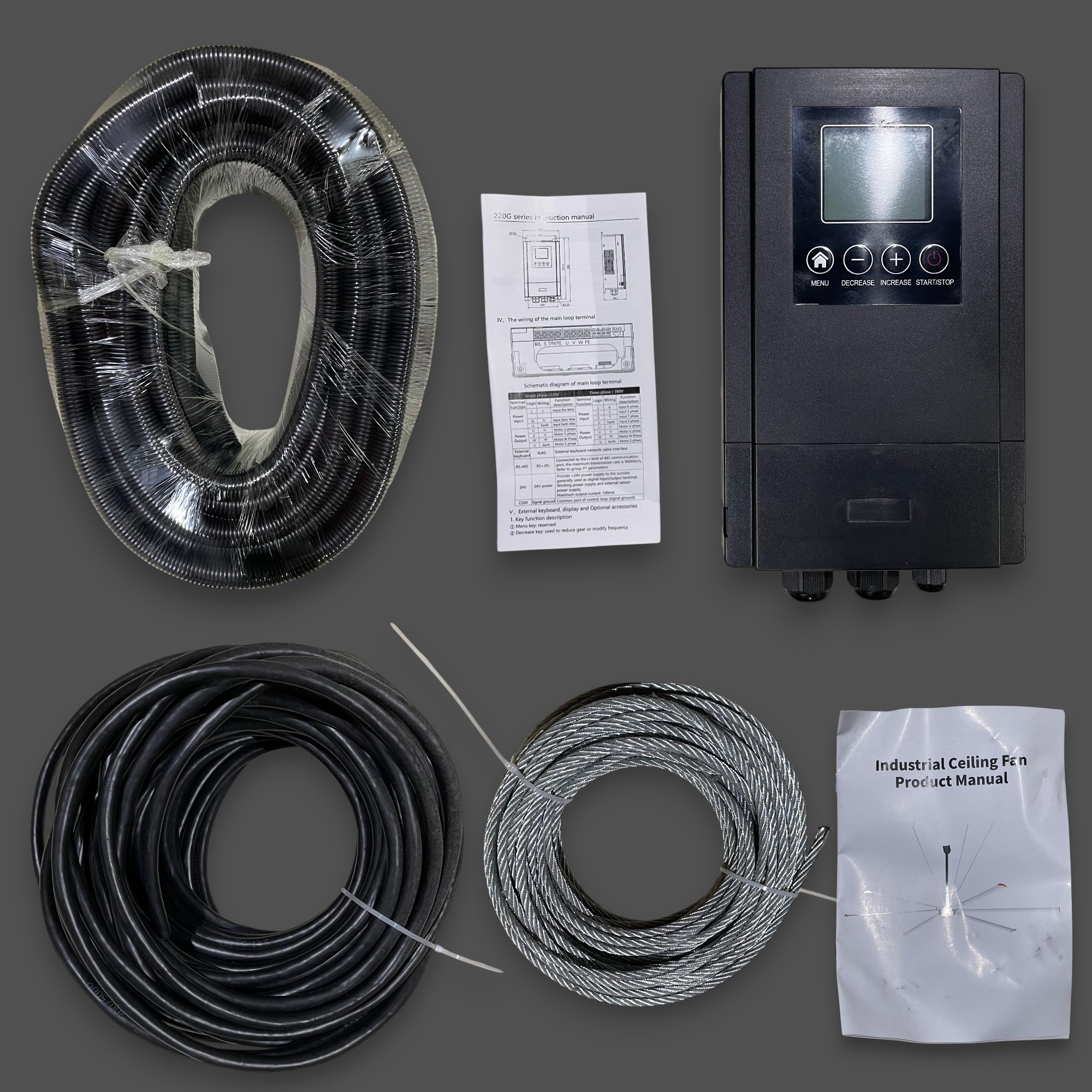 Gambar produk FUJIAN Kipas Angin Gantung Plafon Industrial Fan HVLS 380V 7.3M - F38