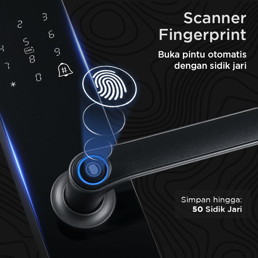 Tropernic Smart Door Lock Fingerprint Password Card RFID Alarm - A8F Gambar produk Tropernic Smart Door Lock Fingerprint Password Card RFID Alarm - A8F