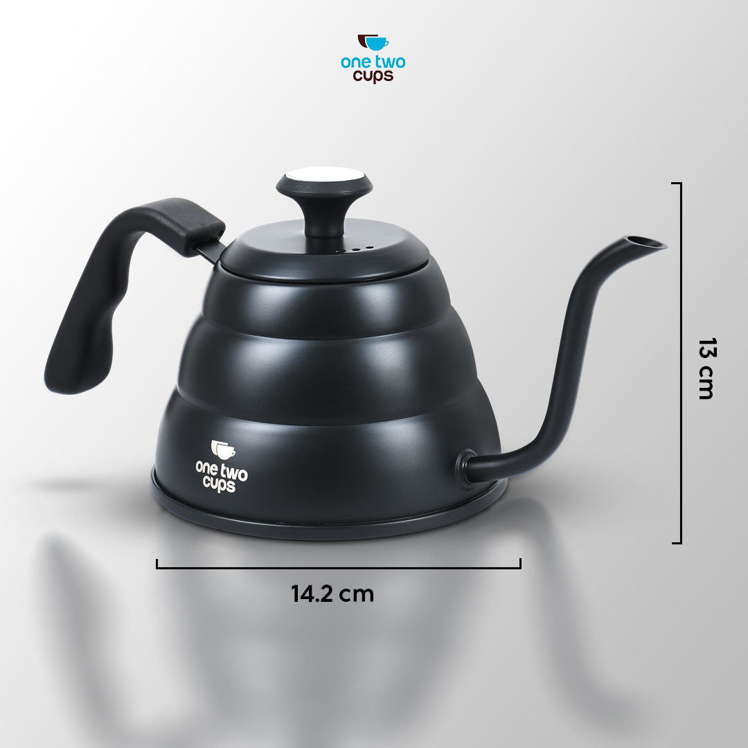 One Two Cups Teko Kopi Leher Angsa Pour Over Drip Kettle Thermometer 955ml - KE4012 Gambar produk One Two Cups Teko Kopi Leher Angsa Pour Over Drip Kettle Thermometer 955ml - KE4012
