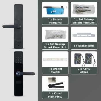 Tropernic Smart Door Lock Fingerprint Password Card RFID Alarm - A8F Gambar produk Tropernic Smart Door Lock Fingerprint Password Card RFID Alarm - A8F
