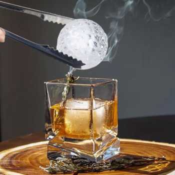 Gambar produk FOSOE Cetakan Es Batu Silikon Bola Golf 4 Grid Ice Cube Mold - FS4