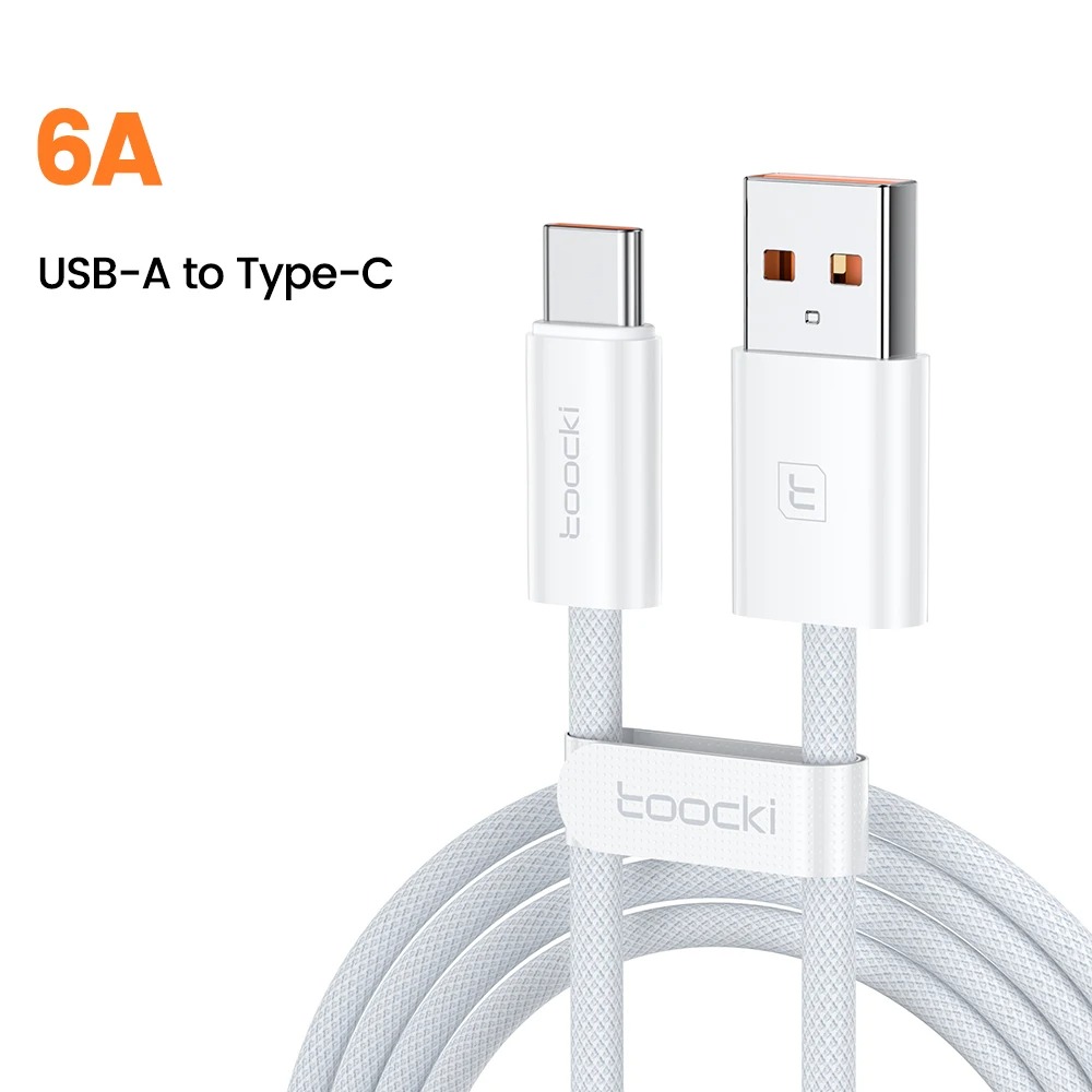 Gambar produk Toocki Kabel Data USB Type C Fast Charging Braided 6A 66W 1M - TXCAC-YG02